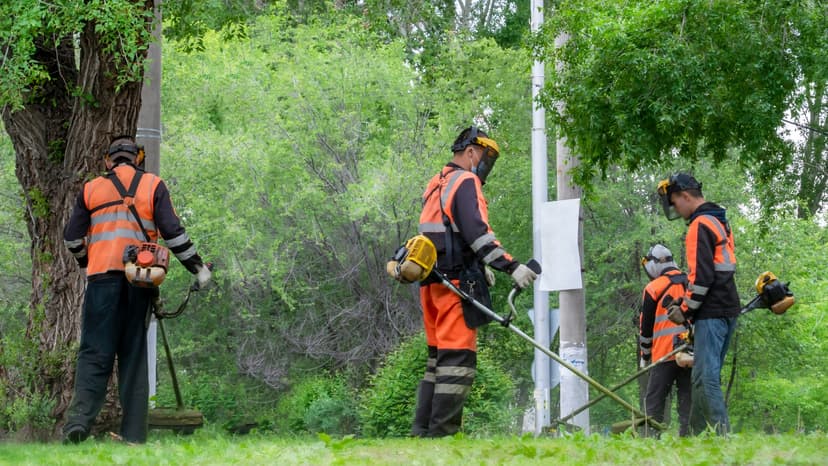 lawn care service crew members